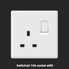 UK 13A Wall Power Socket with USB Type-c 18W Quick Charge Outlet Plug,White Universal  Light Switch Double Usb Electrical Socket