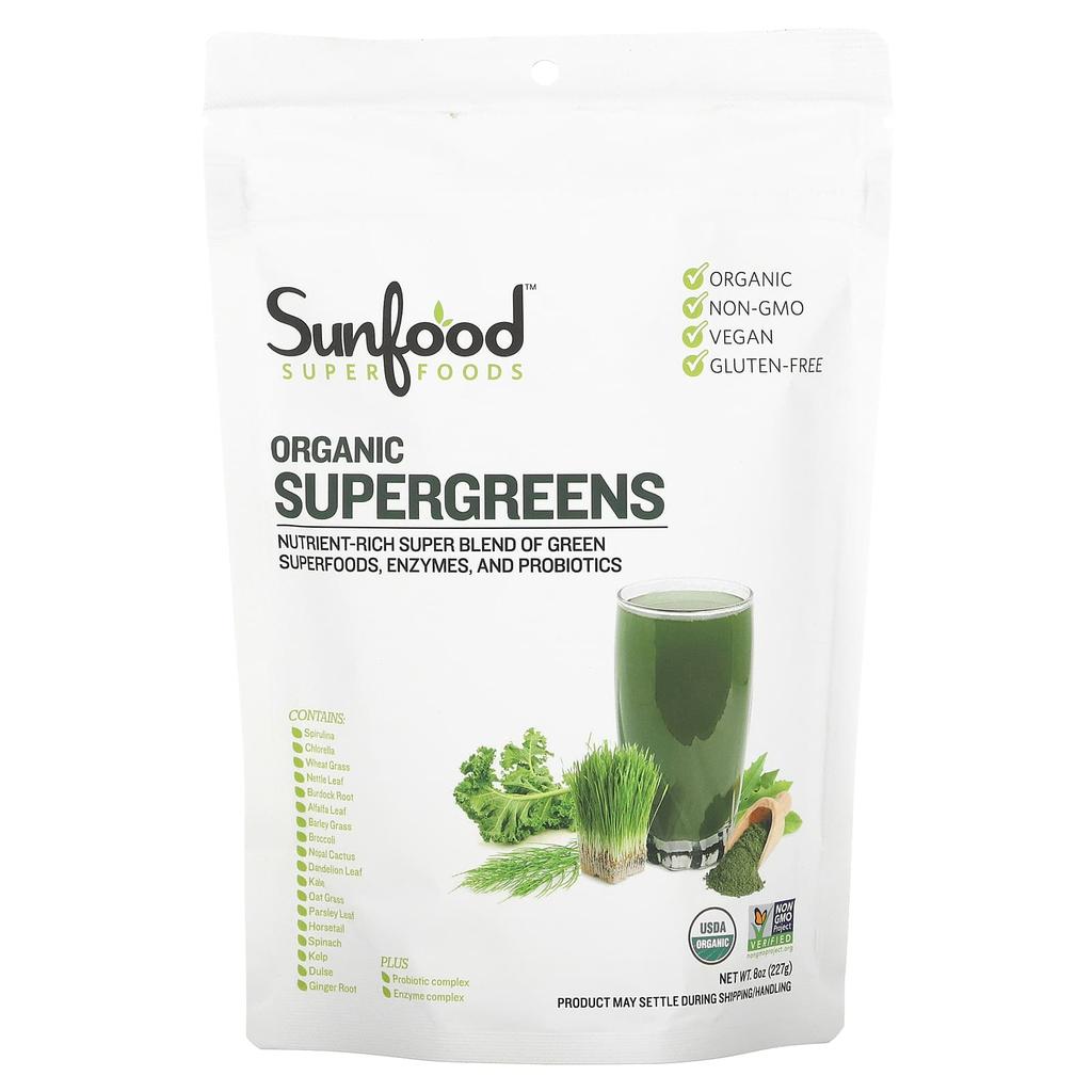 Sunfood Organic Supergreens, 8 Oz (227 G)