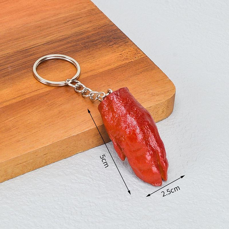 Funny Pvc Pork Belly Chicken Wings Roast Chicken Bag Pendant Hanging Jewelry Key Ring Creative Simulation Food Charms