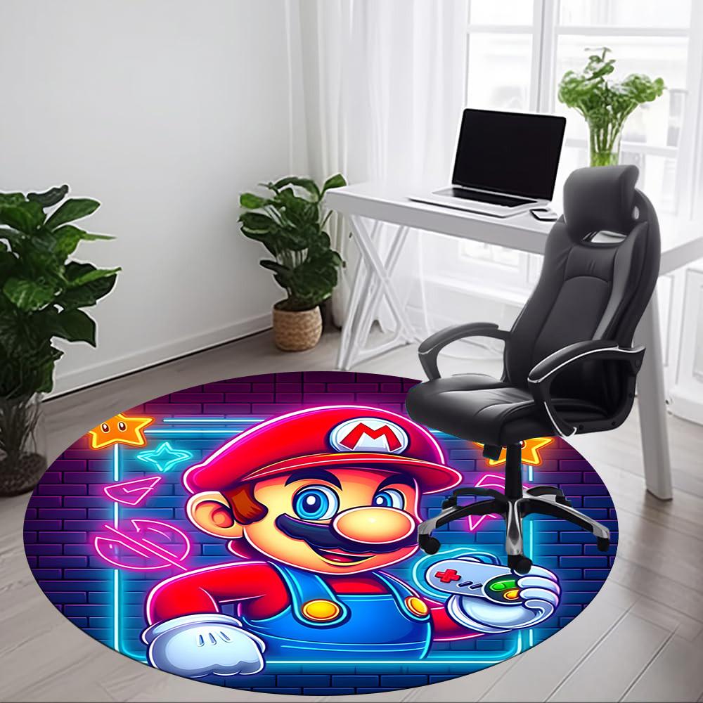 1 шт. Круглый ковер для игровой зоны Mario, комнатный коврик, подходящий для офиса, спальни, гостиной, домашнего декора, декора комнаты, Offic a0926224