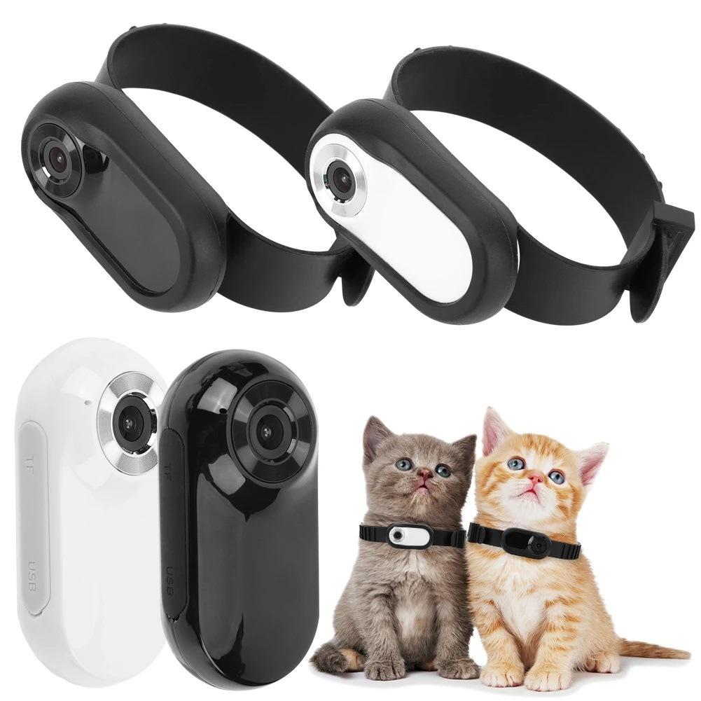 Mini Pet Collar Camera HD Wide Angle Thumb Video Recorder Wearable Action Cam for Cats Dogs POV Recording Pet Monitoring Camera