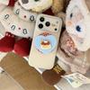 Kawaii Pudding Cartoon Yellow Polka Dot Magnetic Phone Case With Heart Pop Socket For iPhone 15 16 17 Pro Max INS Cute Shockproo