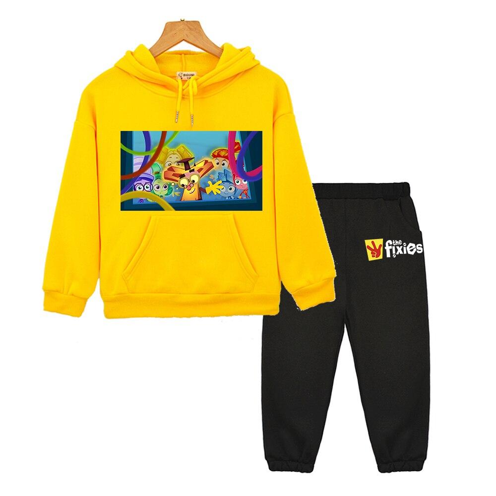 Комплекты с капюшоном «Фиксики», флисовая толстовка, детская одежда, осенний пуловер для девочек, куртка y2k, комплекты с капюшоном в стиле аниме для мальчиков, детский костюм