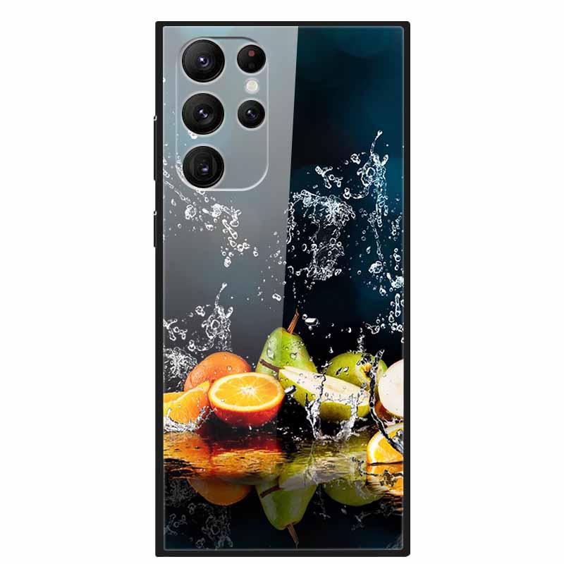 Закаленное Стекло Чехол Для Samsung S23 Ultra 5G Чехол S 23 Роскошный Жесткий Funda для Samsung Galaxy S23 Plus Ultra 5G Расписанный Coque S23