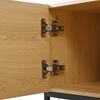 Modern TV Cabinet, TV Lowboard, 4-Door Storage, Geometric Design, 3D Texture, Modern Living Room Furniture