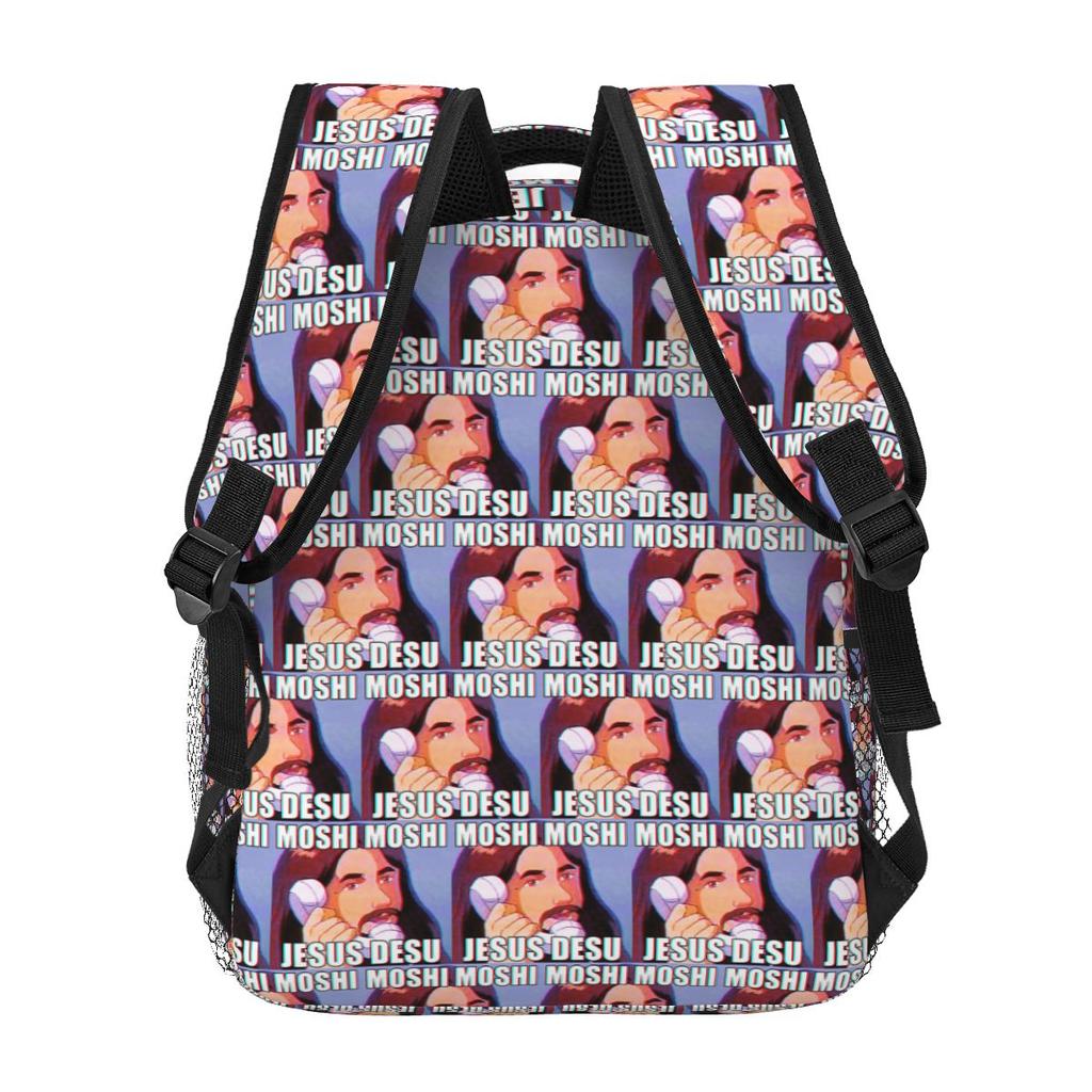 Moshi Moshi Jesus Desu Забавный Рюкзак Студенческие Мальчики Девочки Сумка для Книг Детская Школьная Сумка Сумки через Плечо для Ноутбука для Мужчин Женщин