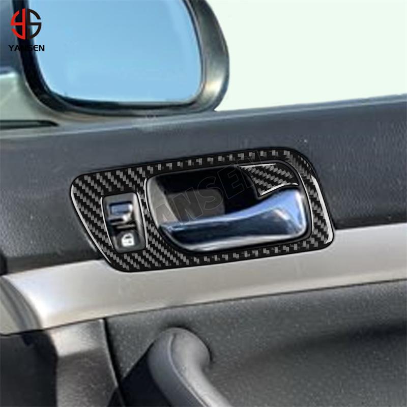 Car Inner Door Handle Panel Cover Trim Carbon Fiber Sticker for Acura TSX 2004 2005 2006 2007 2008 Accessories