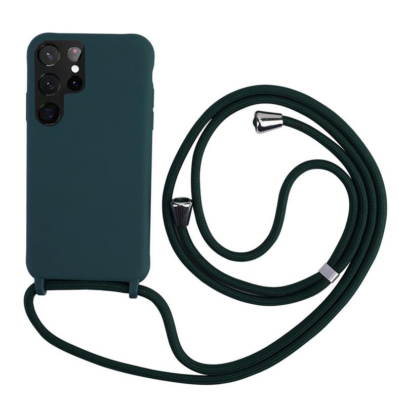 Чехол для телефона с ремешком и ожерельем через плечо для Samsung Galaxy S24 S23 S22 Ultra S21 S20 FE A14 A53 A54 A12 A22 A32 A52 A51, мягкая силиконовая задняя крышка
