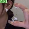 Shining Snowflake Zircon Ear Clip Earrings For Women New Fashion 1pc Butterfly Non Piercing Ear -Hook Party Wedding Jewelry Gift