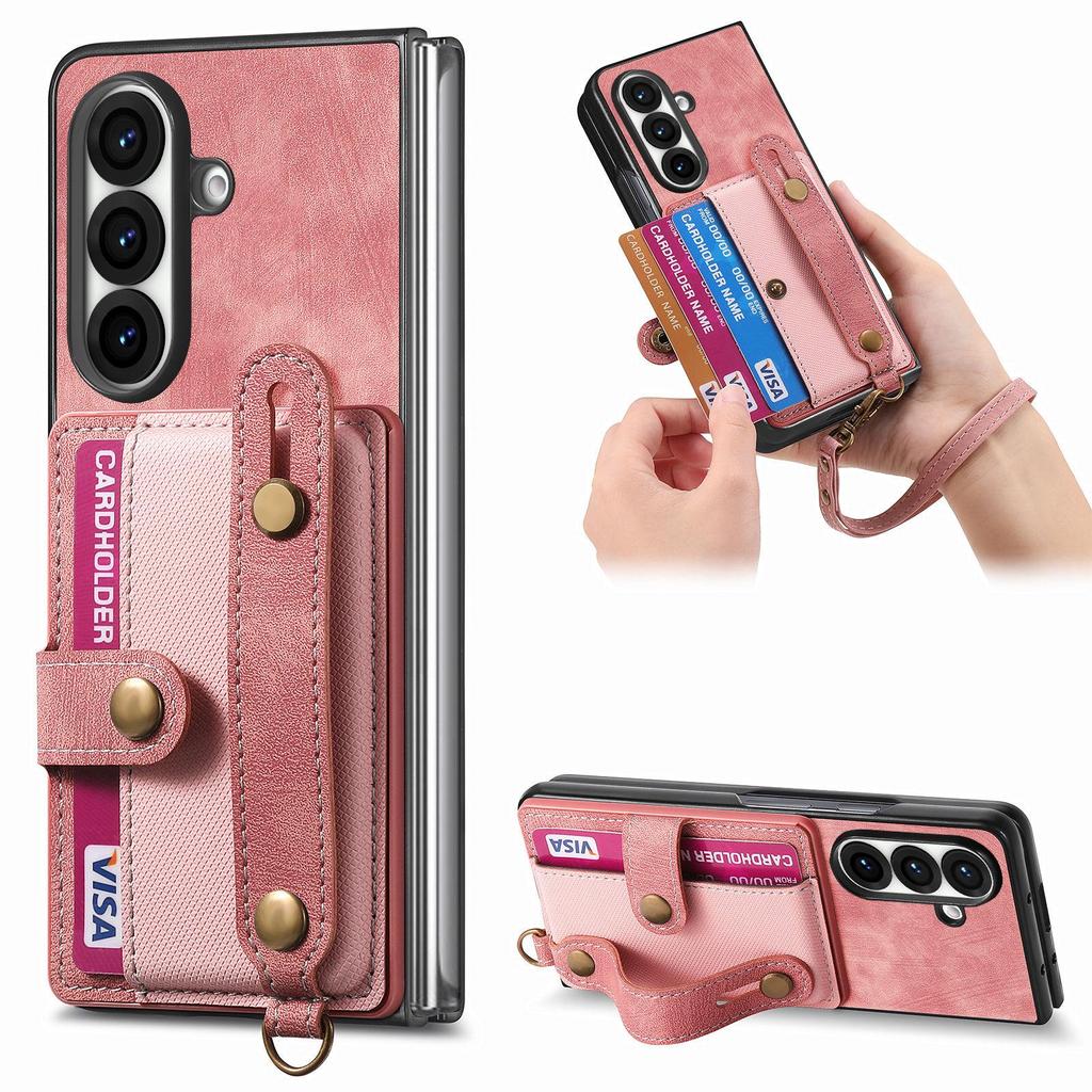 Кожаный чехол-кошелек с отделениями для карт для Galaxy Z Fold7 - Многофункциональная складная защитная обложка для Samsung ZFold6