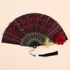 Sequin Decorated Spanish Handheld Fan Embroidered Flamenco Dance Fan New Gothic Dance Fan