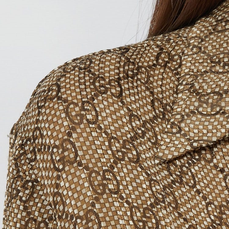 Gucci Шелковая рубашка с принтом Damier Gg 771928-ZAPCI-2270