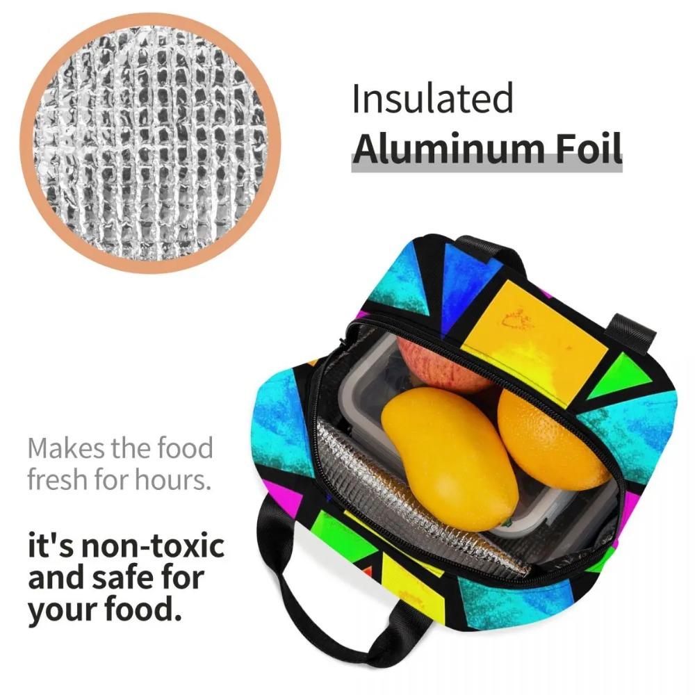 Abstract Stained Glass Tree Insulated Lunch Bag for Kids School Cooler Thermal Food Box Tote Portable Lunch Boxes Container