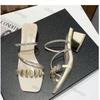Fashion Women Fashion Rhinestone High Heel Sandals Summer Ladies Sexy Sandals Female Leather Sandals Plus Size 34-40 Zapatos De Mujer