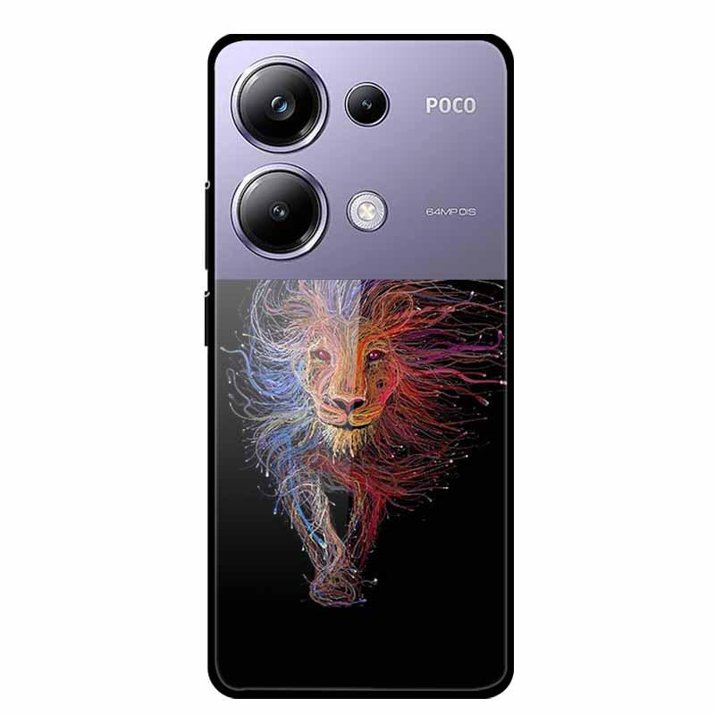 Красочный эстетичный чехол из закаленного стекла для Redmi 12 5G и POCO M6 PRO