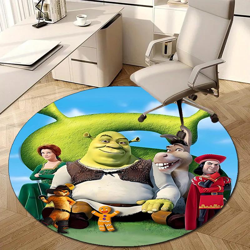 1pc Shrek2 Design Printed Area Round Carpet for Bedroom Living Room Home Decor Rugs Mat Non Slip Mat Rug for Bedside