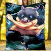 Demon Slayer Theme Printed Blanket - Perfect for Couch, Bed, Travel & Outdoor Use | Machine Washable, Cozy & Durable.