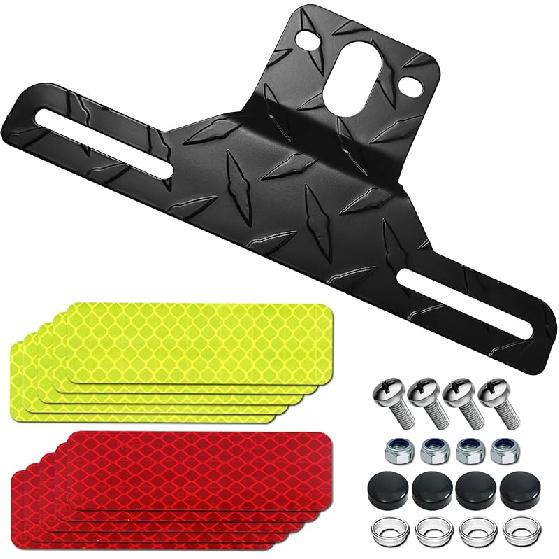 Trailer License Plate Bracket Holder With Stainless Steel Slim Car Tag Frame For Truck, Boats, RVs, Universal License Plates With 10PCS Reflective