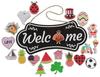 Welcome Sign Front Door Decorations Hanging Rustic Wood Seasonal Holiday Ornaments Housewarming GiftWall Hanging 18" Inches