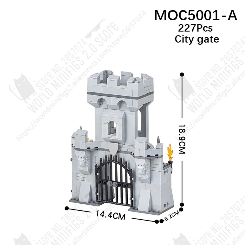 MOOXI MOC Средневековый Замок Городская Стена Башня Архитектура Военное Строительные Блоки Набор для Взрослых Кирпичи Сборка Детская Игрушка Подарок на День Рождения