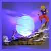 21cm Dragon Ball Z Buu Vs Goku Model Super Saiyan Genki Bomb Action Figure Model Pvc Statue Doll Collection Model Toys Gift