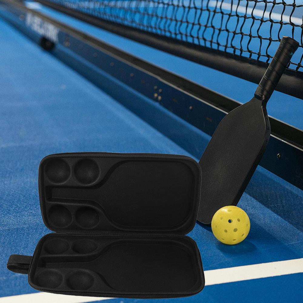 Portable Pickleball Paddle Storage Case EVA Racket Protector Cover Holds 2 Paddles and 4 Balls