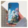 Аниме Чехол для телефона 'Маяк' для Samsung S25, S24, S23, S22, S20, S21, S10, Ultra, Plus, Lite, FE, Мягкий Силиконовый Черный Чехол