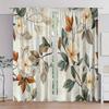 2pcs - Colorful Leaves and Flowers Printed Curtains, Suitable for Home Decoration In Bedrooms Living Rooms