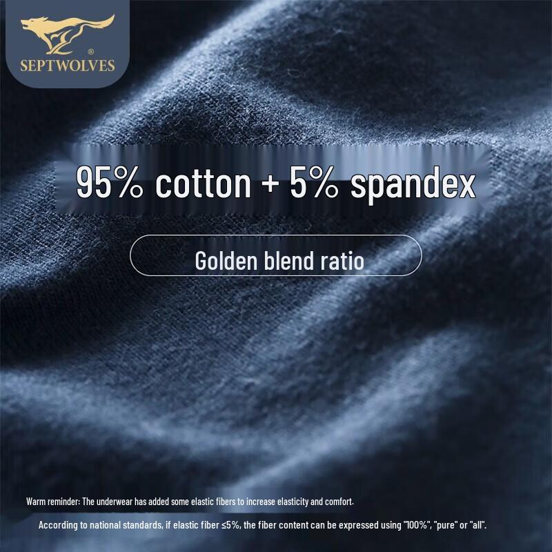 SEPTWOLVES Мужские дышащие хлопковые трусы-слипы, 4 штуки
