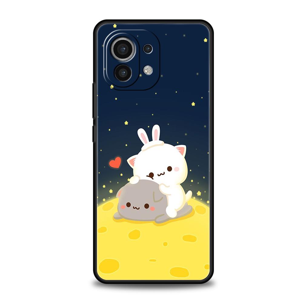 Чехол-сумка из силикона с рисунком персика и кота Гома для Xiaomi Poco C51 F3 X3 X4 GT NFC M3 M4 M5 Mi 13 12 11 Ultra 12T Pro Lite 5G