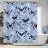 Классический сине-белый набор штор для душа с бабочками, декоративная штора для ванной комнаты, 3D-печать, водонепроницаемая ткань, размер:18