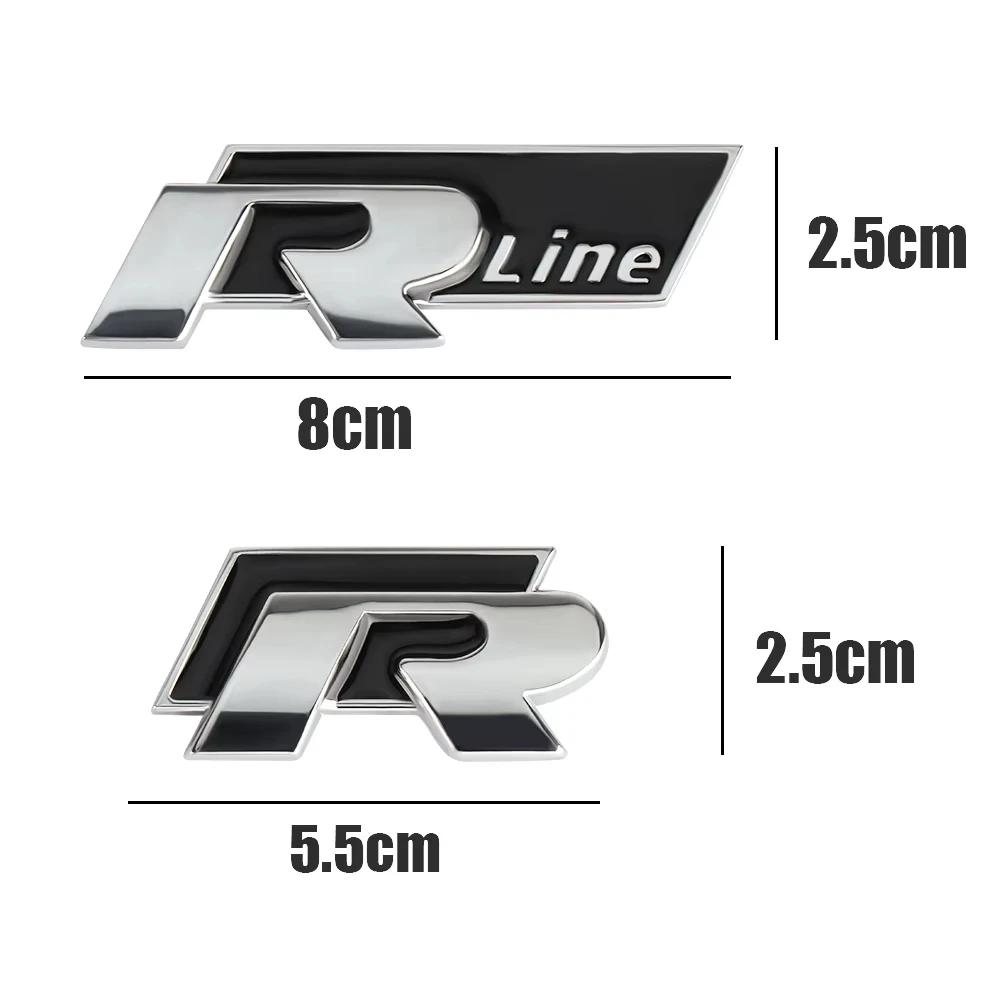 Car Styling Front Grille Badge Decoration Rline Metal Emblem For Volkswagen VW Golf 4 5 6 7 8 Passat T5 B5 b6 b8 MK6 MK7 Tiguan zk5