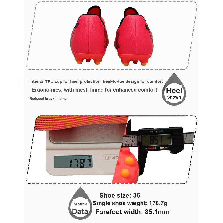 Puma Future 7 Play FG/AG Lightweight Comfortable Low-Top Kids Soccer Shoes Kids Sneaker Red Black Yellow 107736-03