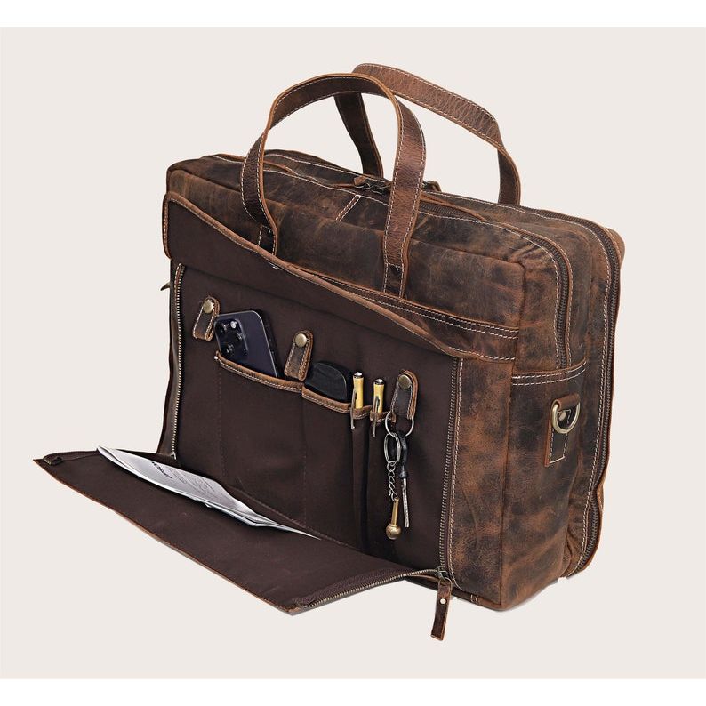Personalized Handmade Leather Handbag Briefcase Messenger Bag Men Leather Shoulder Bag School Laptop Bag Best Travel Bag Satchel Bag GIFT
