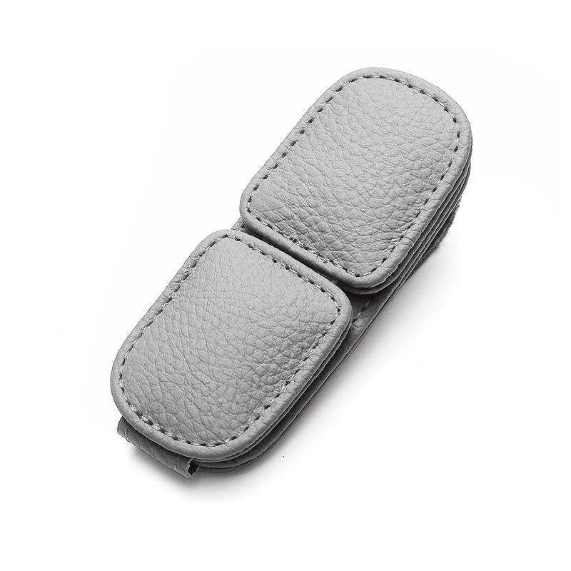 Кожаный держатель для солнцезащитных очков с двумя зажимами, универсальный держатель для карточек и билетов в салоне автомобиля, портативный органайзер для солнцезащитного козырька, автомобильные аксессуары