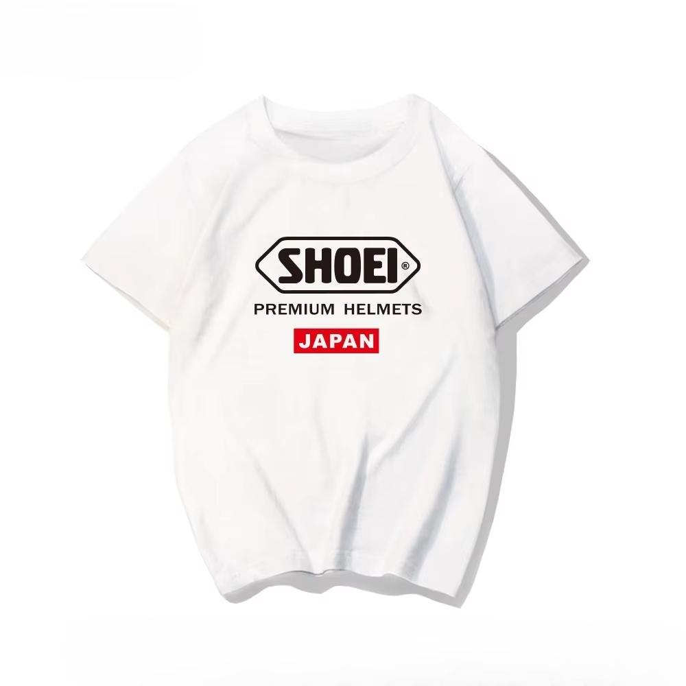 New Japanese Motorcycle Locomotive Racing Car Sports Car Helmet SHOEI Pure Cotton Round Neck Shortsleeved Tshirt