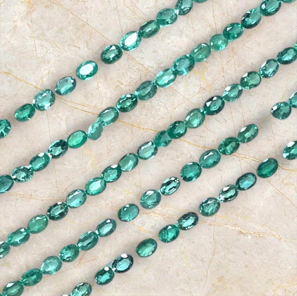 Natural Emerald Oval Cut Gemstone Lot, Loose Gemstone Lot, Zambian Emerald Stone, All Size Oval Shapes For Making Ring and Jewelry.