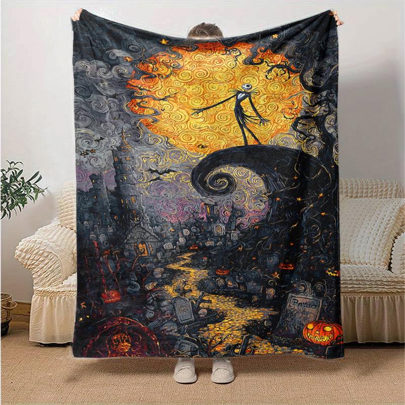 1pc Nightmare Before Christmas Soft Throw Blanket Flannel All Season Light Weight Living Room/Bedroom Warm Blanket. M7290121