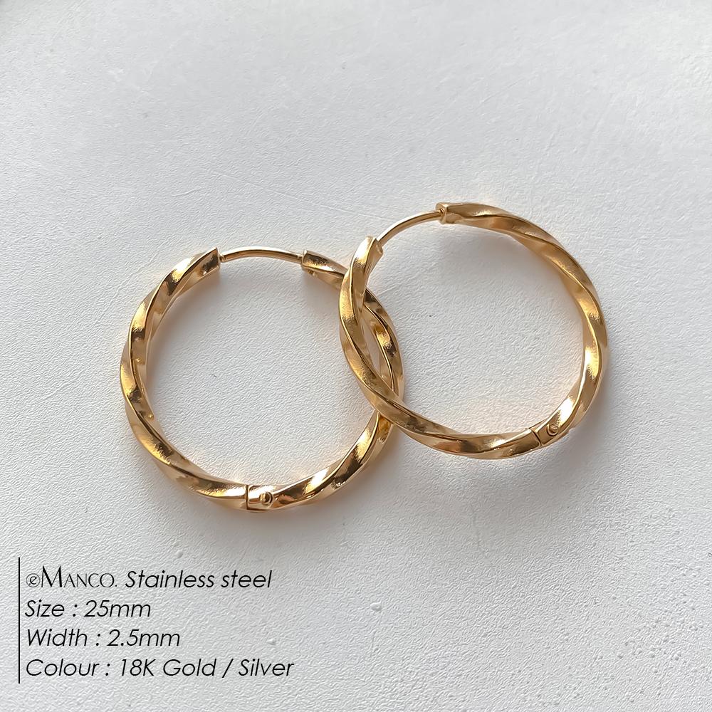 EManco Classic Simple Hoop Earring for Women Geometric Pattern Suit Various Occasions Metal Versatile Female Jewelry Gifts