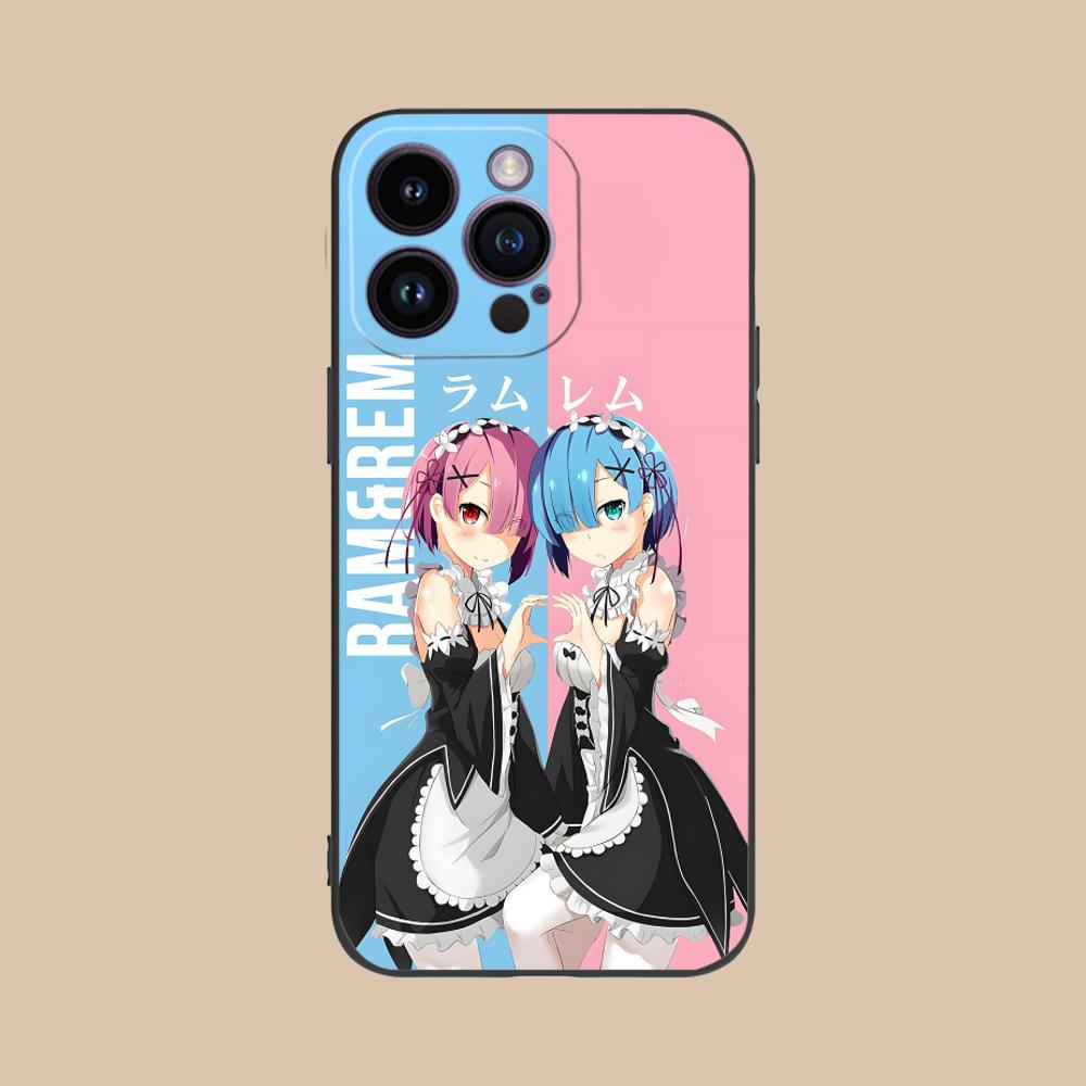 ReZero Рем Рам Матовый ТПУ Чехол для Мобильного Телефона для iPhone 17 16 15 14 13 12 11 X XR XS 8 7 Air Pro Max Plus Mini Цветная Крышка