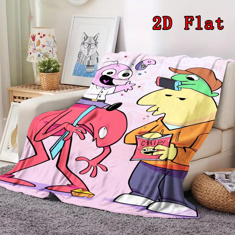 Smiling Friends 2D Flat Pattern Flannel Blanket High quality All Seasons Warmth and Comfort Perfect for Christmas Gifts.NMT0928563