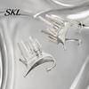 Embellished Earrings Silver Ear Cuff for Women, No Piercing Metal Elf Cool Girl Fashion Jewelry Cuff, Cartilage Climber Clip Hair Styling Accessory