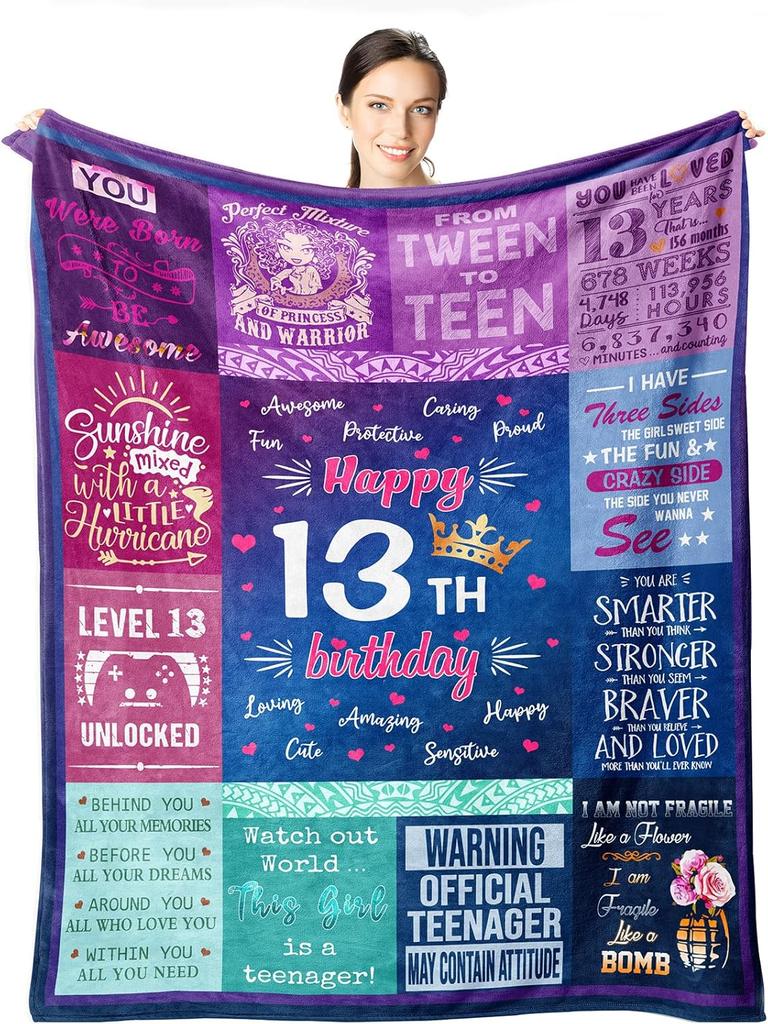 Wisegem x Blanket Perfect Throw for Home Garden Cozy Decorative Teen Gift Soft Textile for Her Room