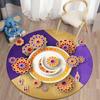 Muslim Prayer Kawaii Printed Round Carpet for Living Room Rugs Camping Picnic Mats Flannel Anti-Slip Rug Yoga Mat Stranger Thing