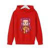 Comfortable kids hoodie with vivid cartoon noodle girl print, relaxed cut, suitable for daily wear, sports and casual family outings all year round.