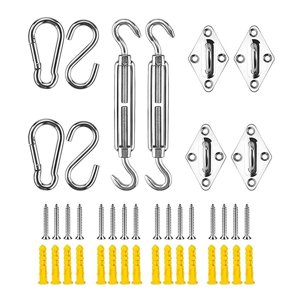 Shade Sail Hardware Kit 304 Stainless Steel S Hook M6 Fastener Set for Awning Sunshade