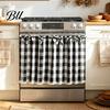 Soft Light Filtering Curtains Buffalo Check Window Valance, Ruffled Valance Curtain with Lace Trim And Bows, Toppers for Kitchen Rod Pocket