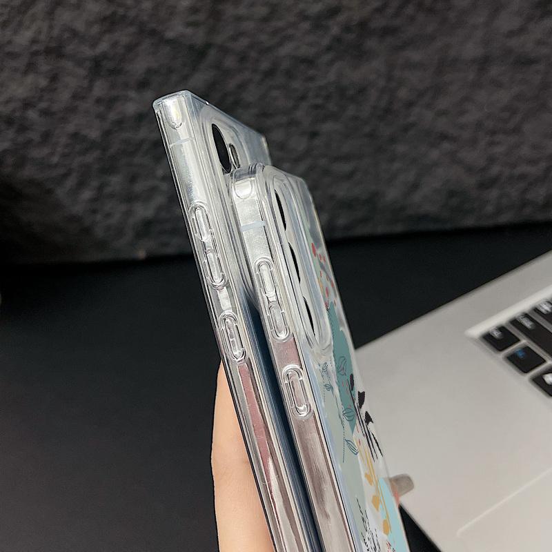 Цветочный узор блестящий тонкий жесткий чехол для задней панели из поликарбоната для Samsung S25 Ultra S24 FE S23 A36 A56 A16 A55 перо сверкающий ударопрочный чехол для телефона из ТПУ с мягким краем