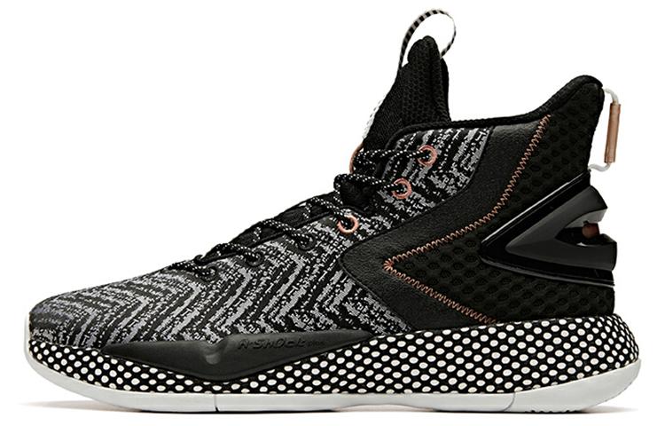 Men's Sneakers Anta Quick Battle 3 Cushioning Thermal High top Basketball Shoes Men's Black White