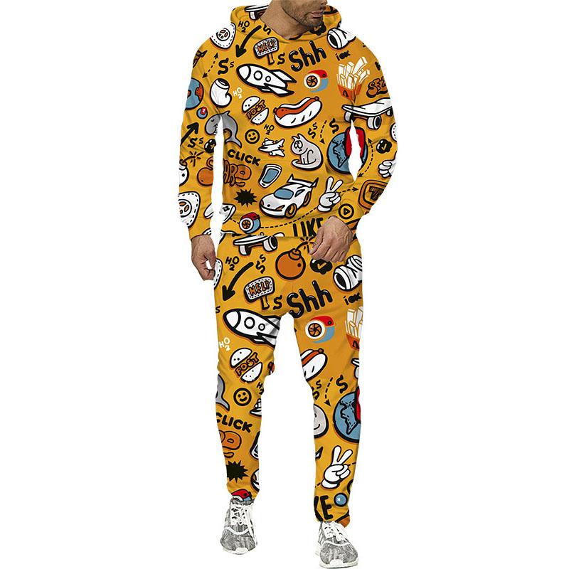 Новинка 2024 года, спортивный костюм для мужчин и женщин, повседневный спортивный костюм с длинным рукавом и капюшоном, мужские толстовки из двух предметов + брюки, костюм в стиле хип-хоп, модная уличная одежда, мужские комплекты